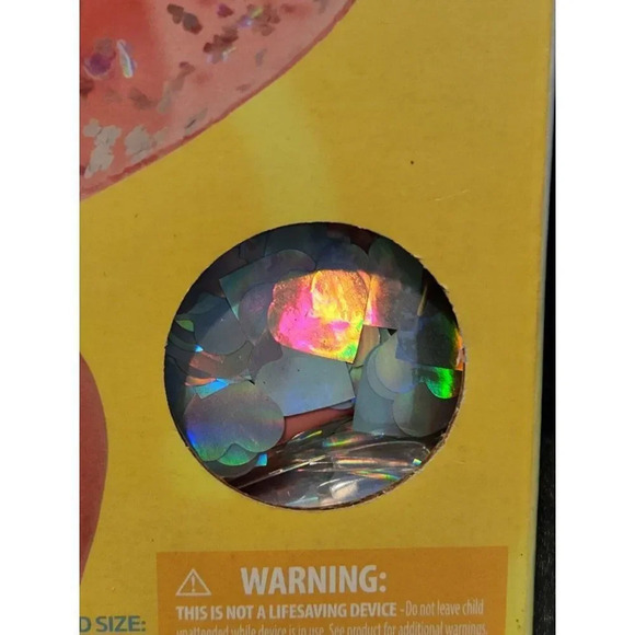 Heart Glitter Float 3 Ft. Wide Pink Includes Repair Patch Pool BRAND NEW - Picture 3 of 5